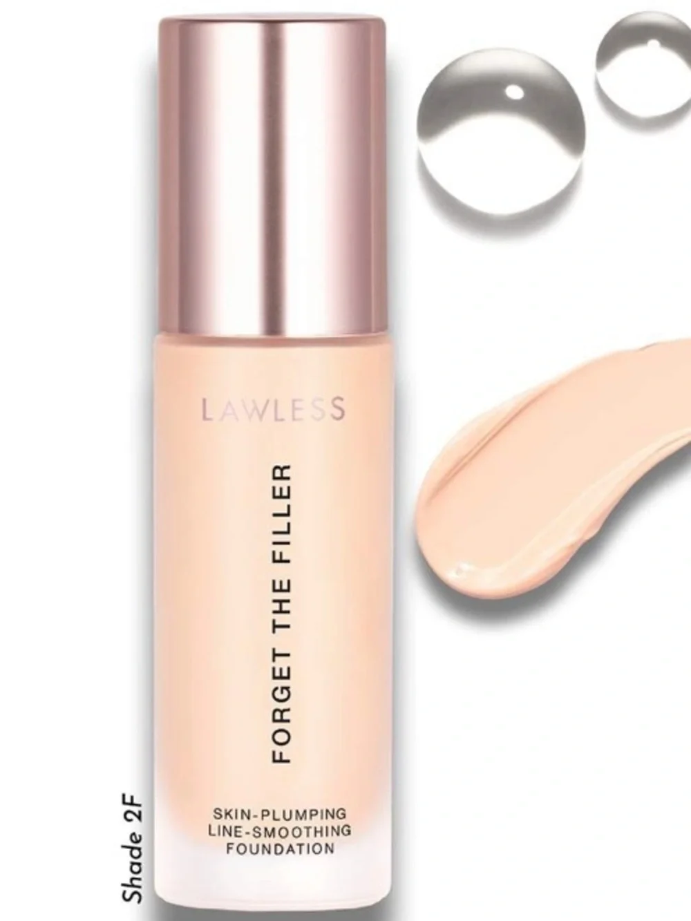 Lawless Forget The Filler Skin-Plumping Foundation F2 New FullSz